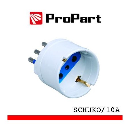 Adattatore schuko spina10A 