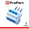 Adattatore triplo 3pos 10A spina10A polybag