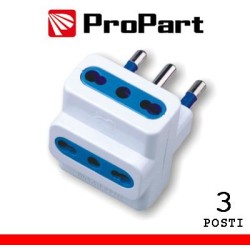 Adattatore triplo 3pos bipasso spina16A polybag