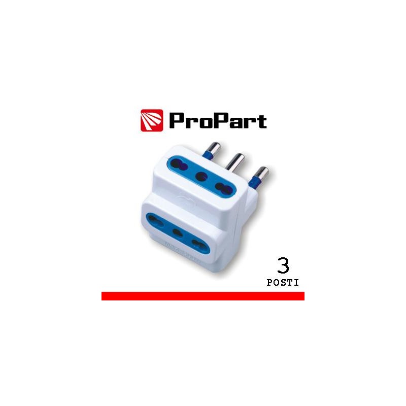 Adattatore triplo 3pos bipasso spina16A polybag