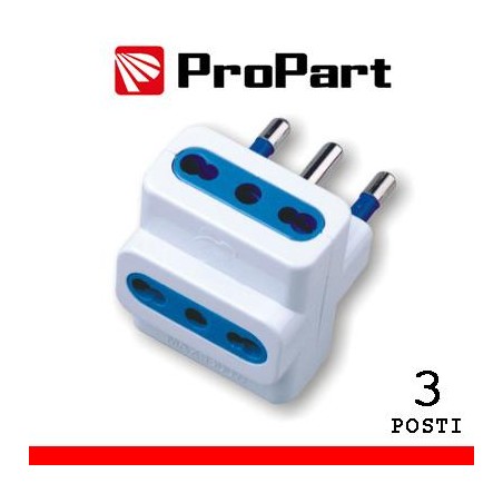 Adattatore triplo 3pos bipasso spina16A polybag