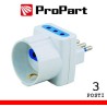 Adattatore triplo 3pos 10A/schuko spina10A polybag