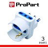 Adattatore triplo 3pos bipasso/schuko spina16A polybag
