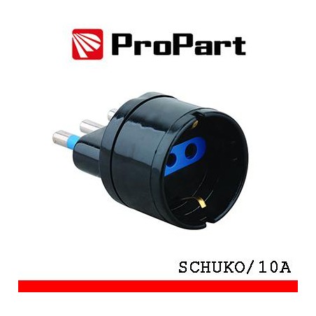 Adattatore schuko spina16A nero