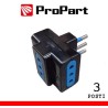 Adattatore triplo 3pos 10A spina10A polybag nero