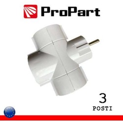 Adattatore triplo 3 pos Schuko spina Schuko 16A polybag
