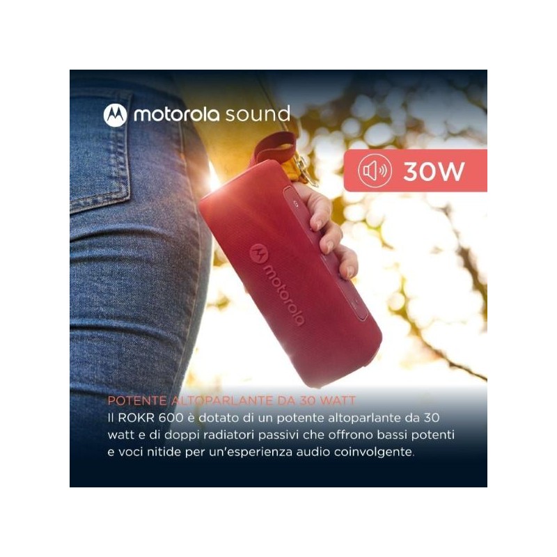 Altoparlante 30W wireless bluetooth Motorola ROKR 600 Rosso