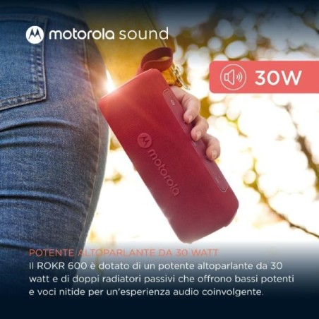 Altoparlante 30W wireless bluetooth Motorola ROKR 600 Rosso