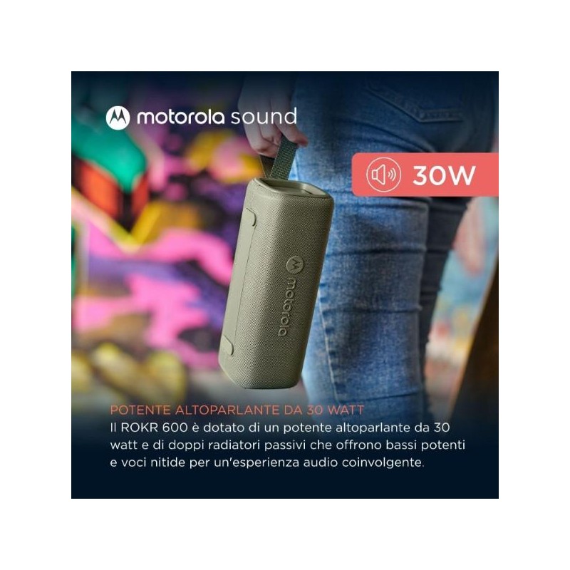Altoparlante 30W wireless bluetooth Motorola ROKR 600 Verde