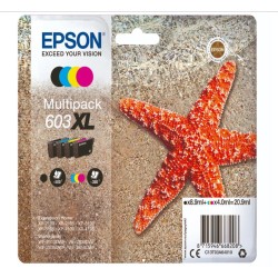 CARTUCCE ORIGINALE EPSON 603XL MULTIPACK 4 NERO E COLORI STELLA MARINA