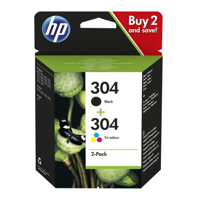 CARTUCCE ORIGINALE HP 304 INK CARTRIDGE COMBO 2-PACK