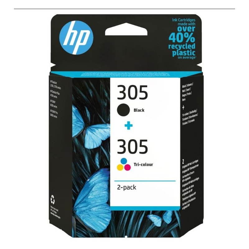 CARTUCCE ORIGINALE HP 305 2-PACK TRI-COLOR/BLACK