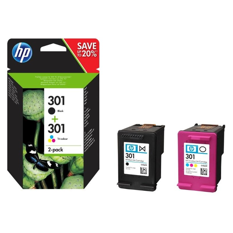 CARTUCCE ORIGINALE HP MULTIPACK NERO E COLORE HP 301 
