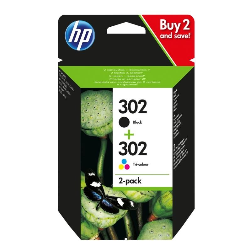 CARTUCCE ORIGINALE HP MULTIPACK 302 NERO E COLORE