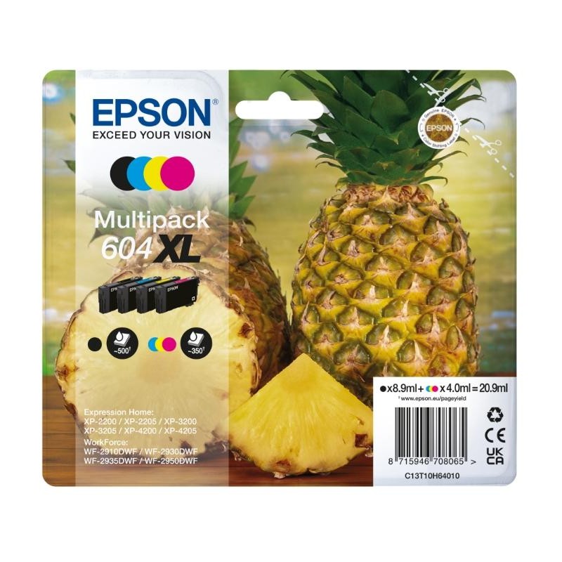 CARTUCCE ORIGINALE EPSON MULTIPACK 604XL ANANAS 4 COLORI