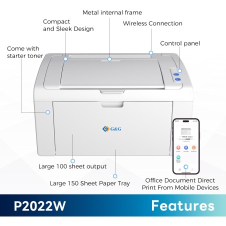 G&G P2022W Single Funzione A4 22ppm  Wi-Fi