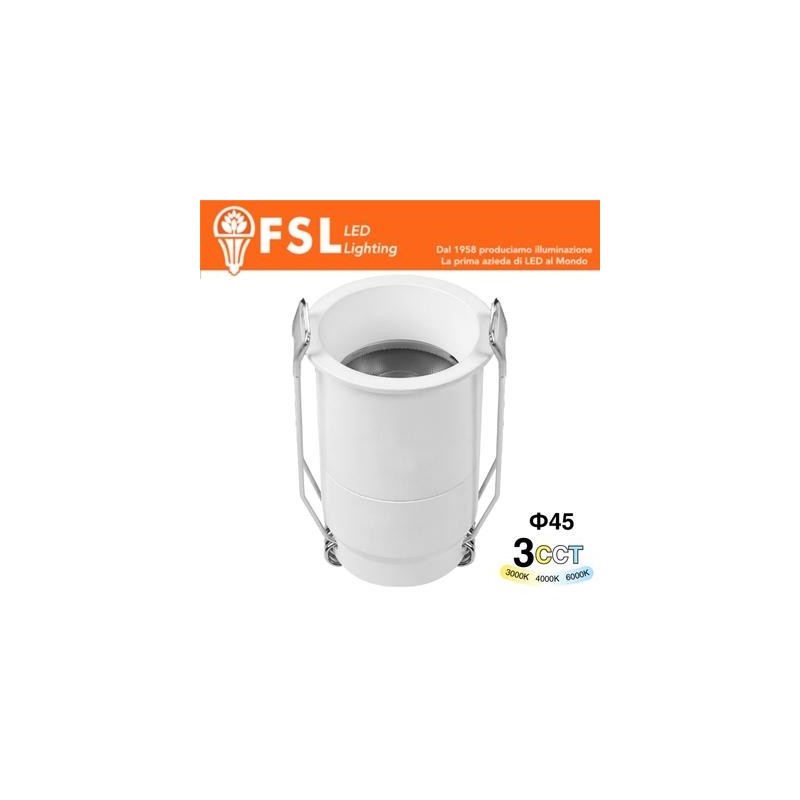 Micro Punto luce LED Minispotlight da incasso – 5W 3CCT – 45*67mm – IP20