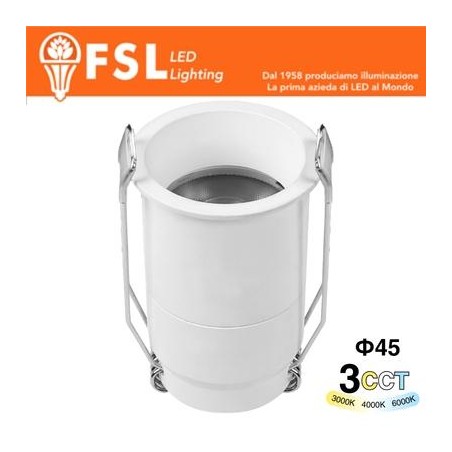 Micro Punto luce LED Minispotlight da incasso – 5W 3CCT – 45*67mm – IP20