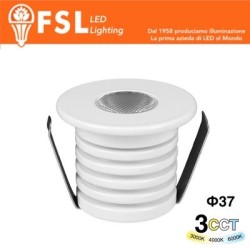 Punto luce LED Spotlight da incasso – 1W 3CCT – 37*37mm – IP20