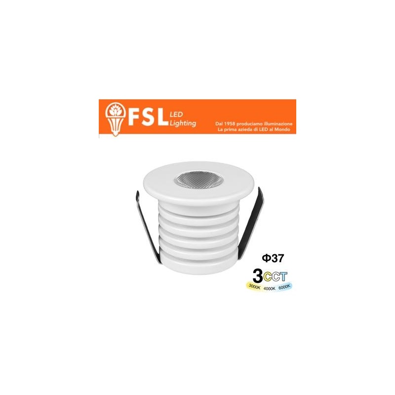 Punto luce LED Spotlight da incasso – 1W 3CCT – 37*37mm – IP20