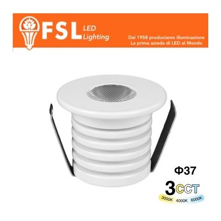 Punto luce LED Spotlight da incasso – 1W 3CCT – 37*37mm – IP20