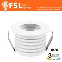 Punto luce LED Spotlight da incasso – 7W 3CCT – 70*75mm – IP20