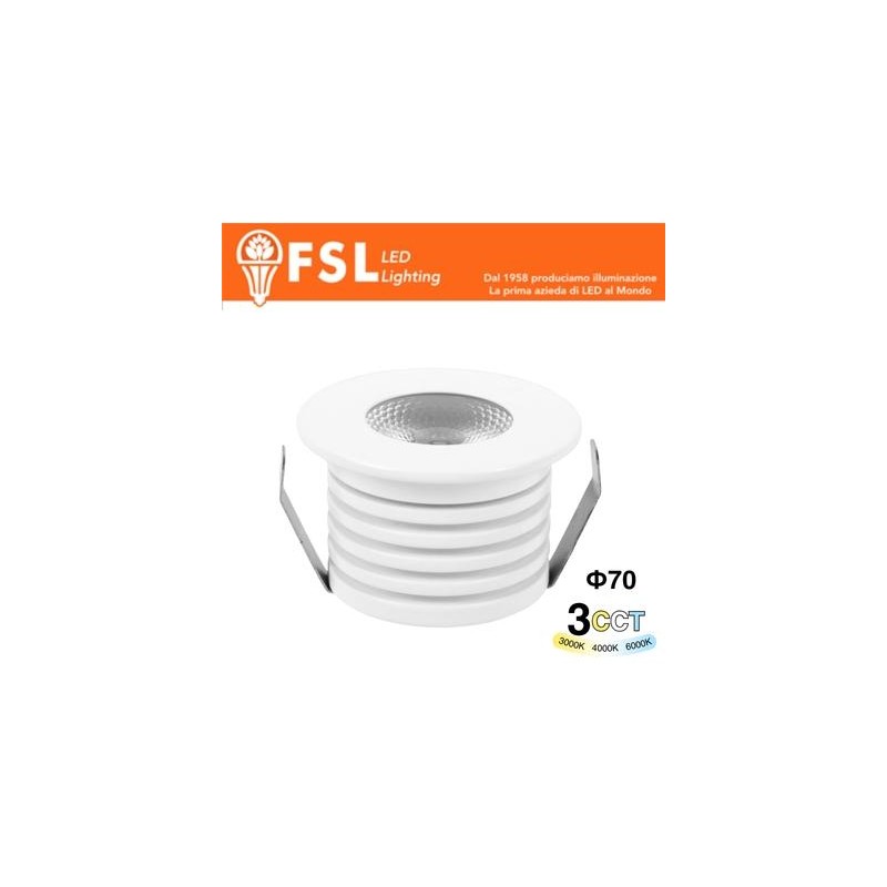 Punto luce LED Spotlight da incasso – 7W 3CCT – 70*75mm – IP20