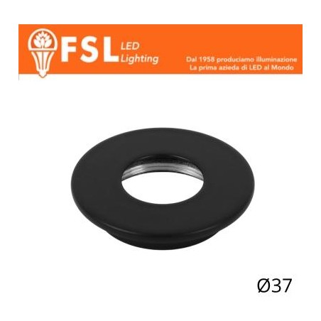 Cover Piatta per Punto Luce LED – Ø37 – Nero