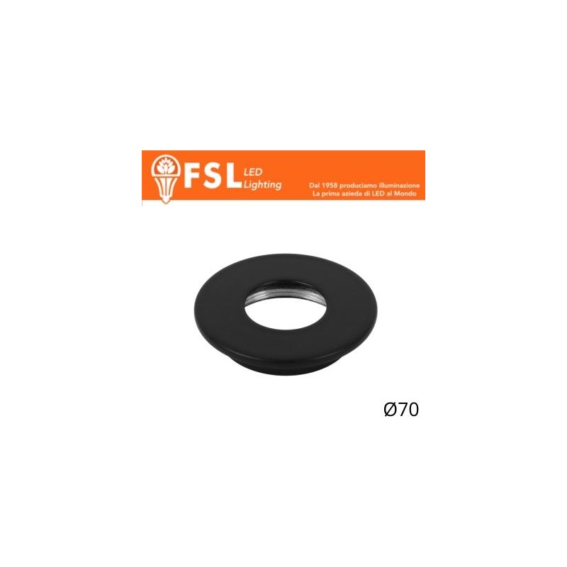 Cover Piatta per Punto Luce LED– Ø70 – Nero