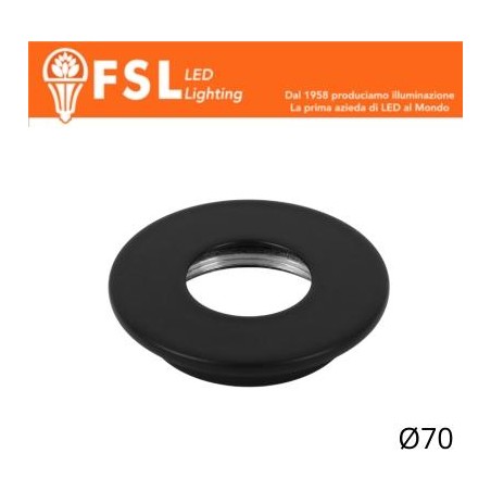 Cover Piatta per Punto Luce LED– Ø70 – Nero