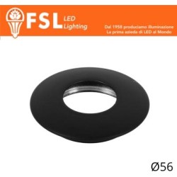 Cover Curva per Punto Luce LED – Ø56 – Nero