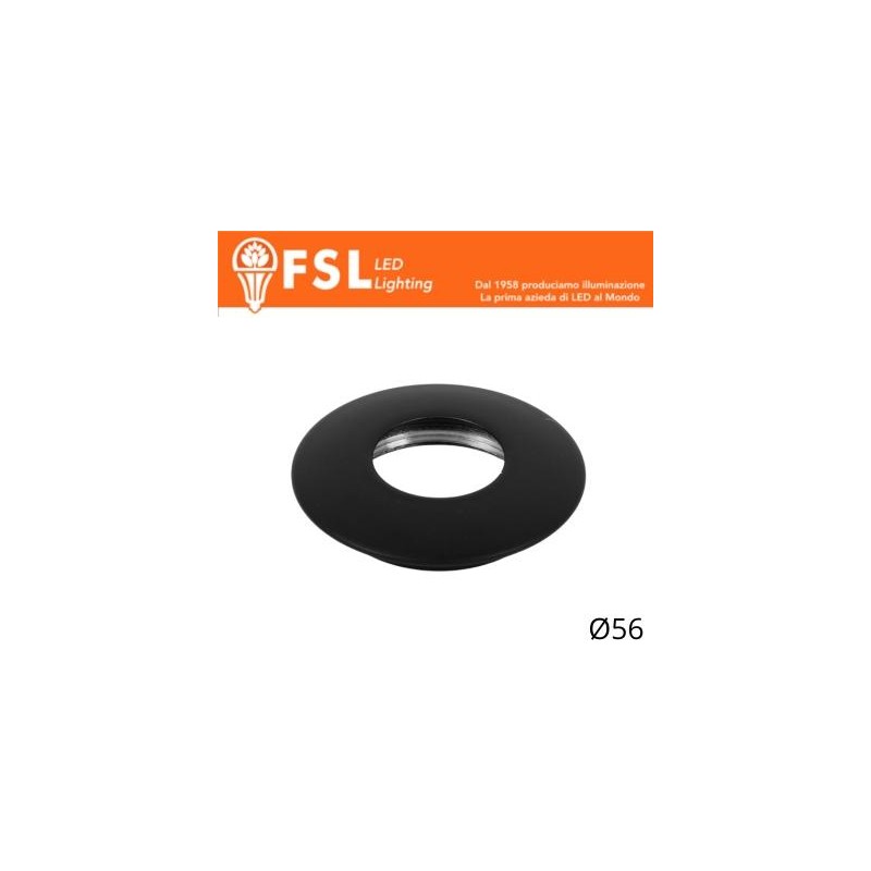 Cover Curva per Punto Luce LED – Ø56 – Nero