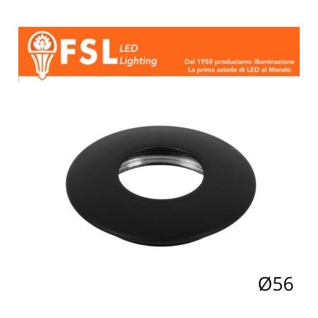 Cover Curva per Punto Luce LED – Ø56 – Nero