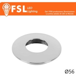 Cover Curva per Punto Luce LED – Ø56 – Cromo