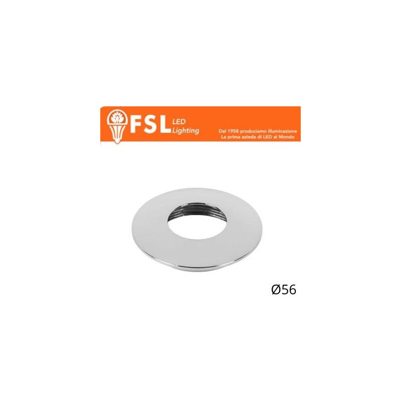 Cover Curva per Punto Luce LED – Ø56 – Cromo