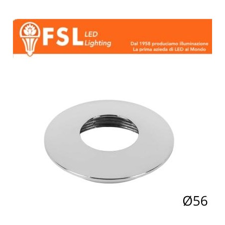 Cover Curva per Punto Luce LED – Ø56 – Cromo