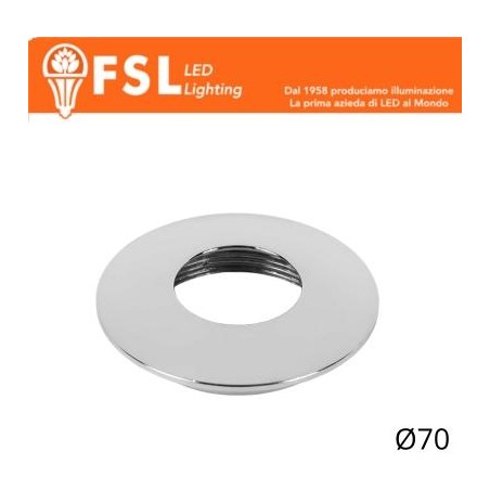 Cover Curva per Punto Luce LED – Ø70 – Cromo