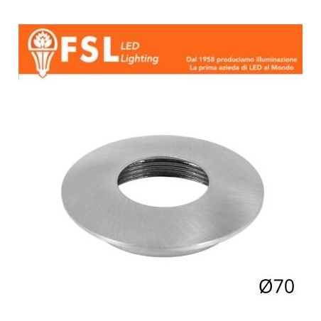 Cover Curva per Punto Luce LED – Ø70 – Nichel Satinato