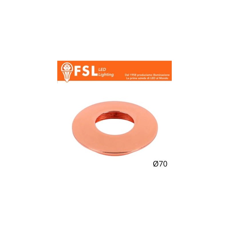 Cover Curva per Punto Luce LED – Ø70 – Oro Rosa