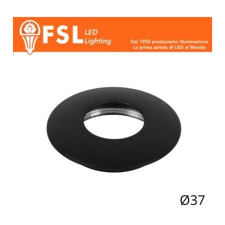 Cover Curva per Punto Luce LED  – Ø37 – Nero