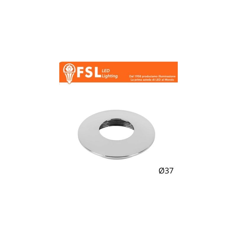 Cover Curva per Punto Luce LED – Ø37 – Cromo