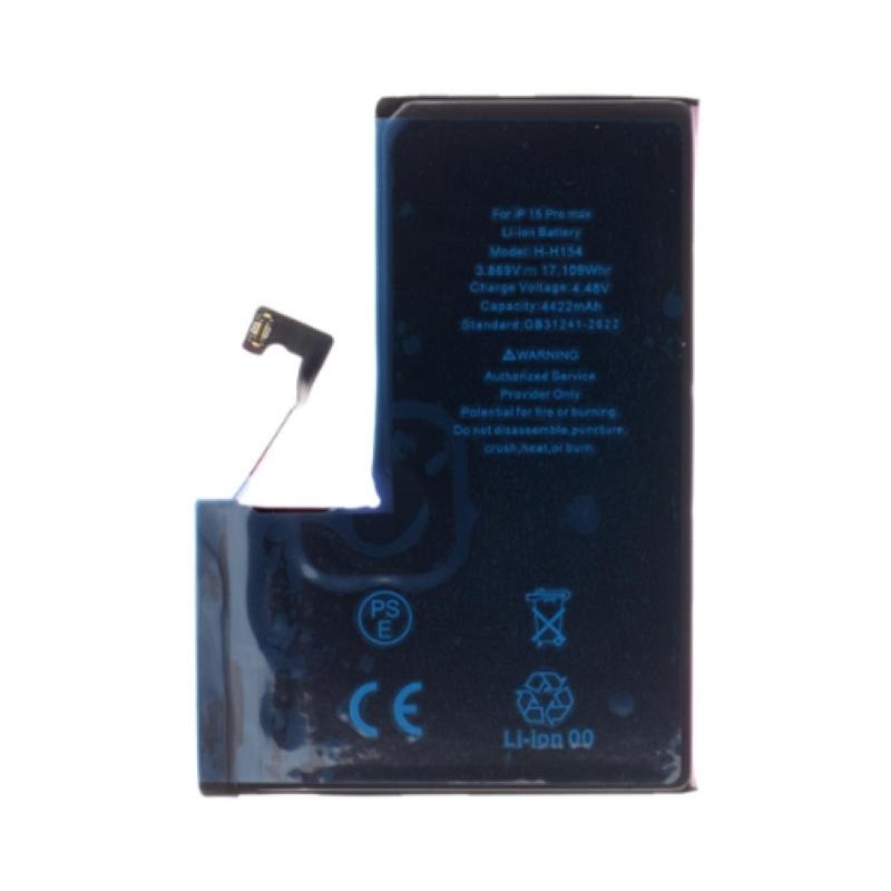 Batteria per iPhone 15 Pro Max 4422mAh Li-Ion resettata diagnostica