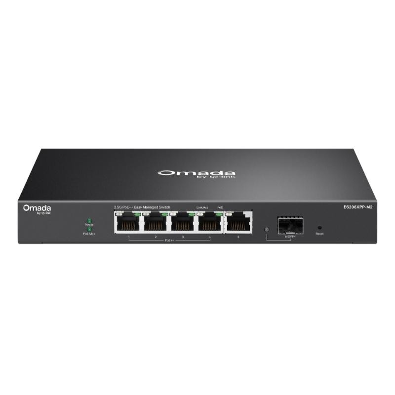 Omada 5-Port 2.5GBASE-T and 1-Port 10GE SFP+ Easy Managed Switch with 4-Port PoE
