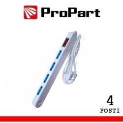 Multipresa Salvaspazio 4posti 2P+T bipasso con protez Spina 10A + interr