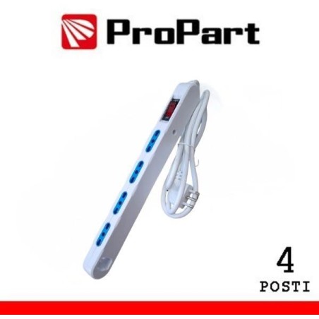 Multipresa Salvaspazio 4posti 2P+T bipasso con protez Spina 10A + interr