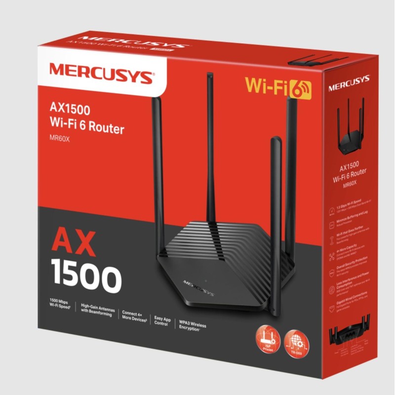 Mercusys Router AX1500 WiFi 6 Agile Config - MR60X