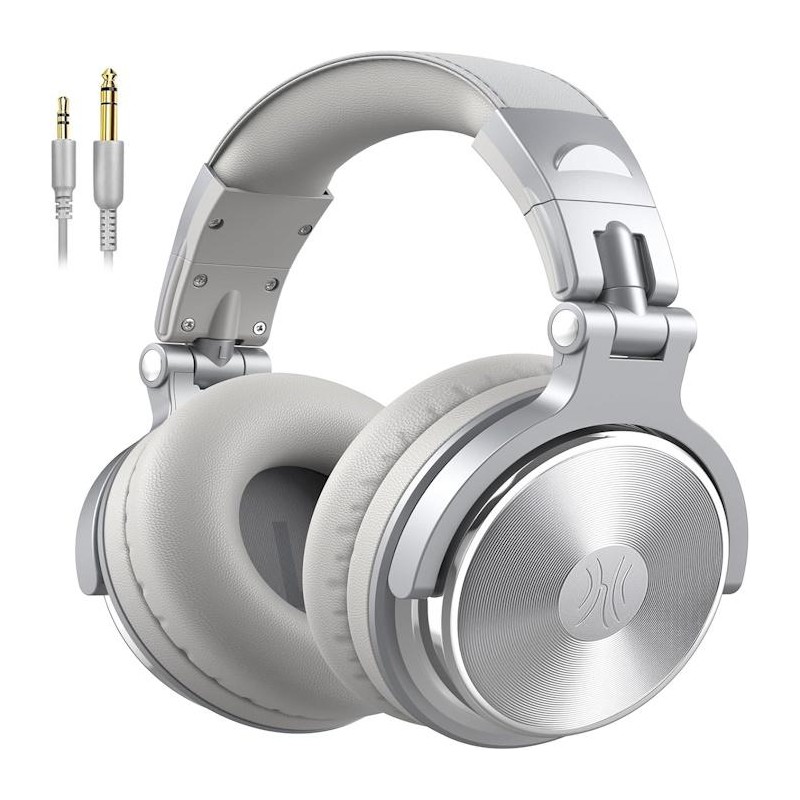 OneOdio Studio Pro 10 Hi-Res Cuffie DJ Cablate c/ Shareporte e Microfono Silver