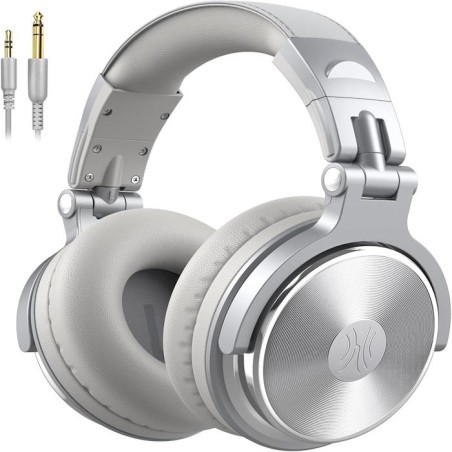 OneOdio Studio Pro 10 Hi-Res Cuffie DJ Cablate c/ Shareporte e Microfono Silver