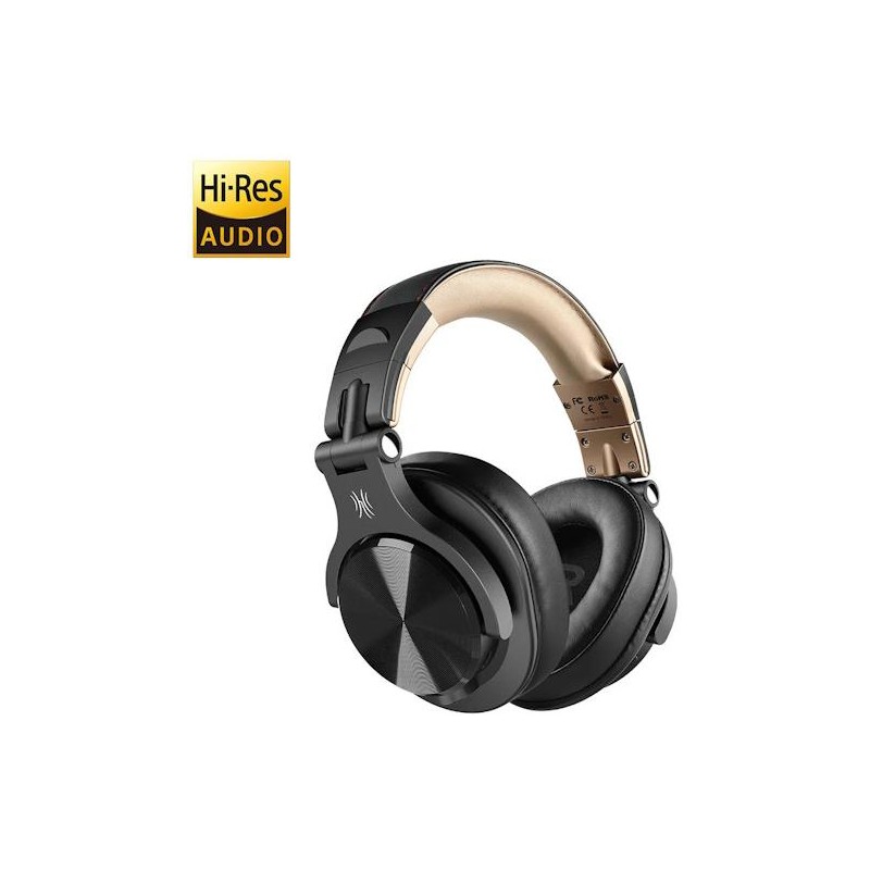 OneOdio Fusion A70 Hi-Res Cuffie DJ Wireless, Cavo e Microfono Gold/Black