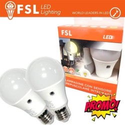 Lampada LED con Doppio Sensore Crepuscolare 9W 4000K - Confezione 2PACK